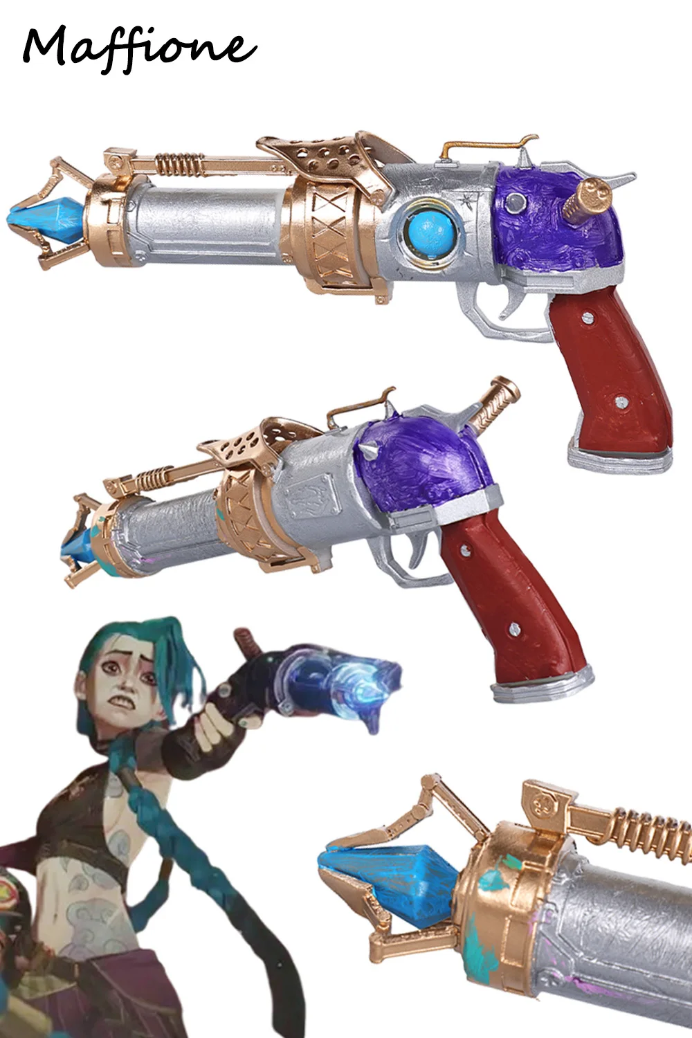 Arcane Jinx Pistol Cosplay Ornament Props Anime Game LOL Jinx Home Decor Handgun Gun Costume Accessories Fantasia Halloween Prop