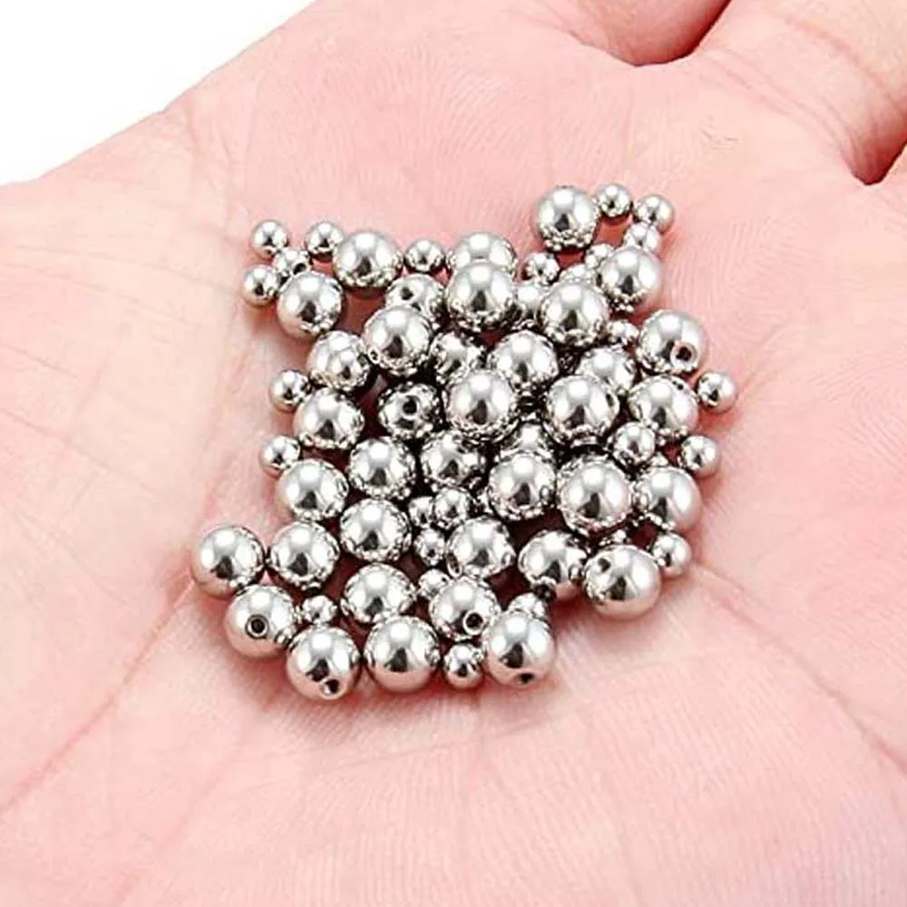 WKOUD 10PCS Stainless Steel Screw Replacement Piercing Ball Lot Labret Eyebrow Piercing Ball Bulk Jewelry Accessories Labret