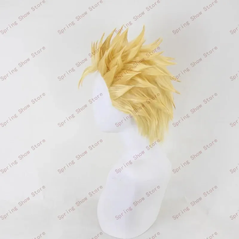 

DY20Fairy Tail Laxus Dreyar Косплей Костюм Волосы Аниме Головные Уборы Золотой Короткий Колючий Парик25