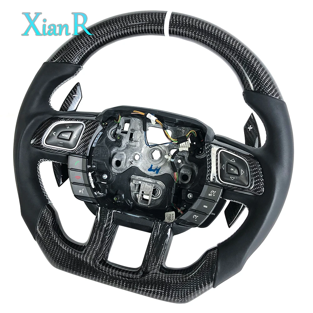 Real Carbon Fiber Steering Wheel with Carbon Fiber Shift Paddles for Land Rover Evoque Defender