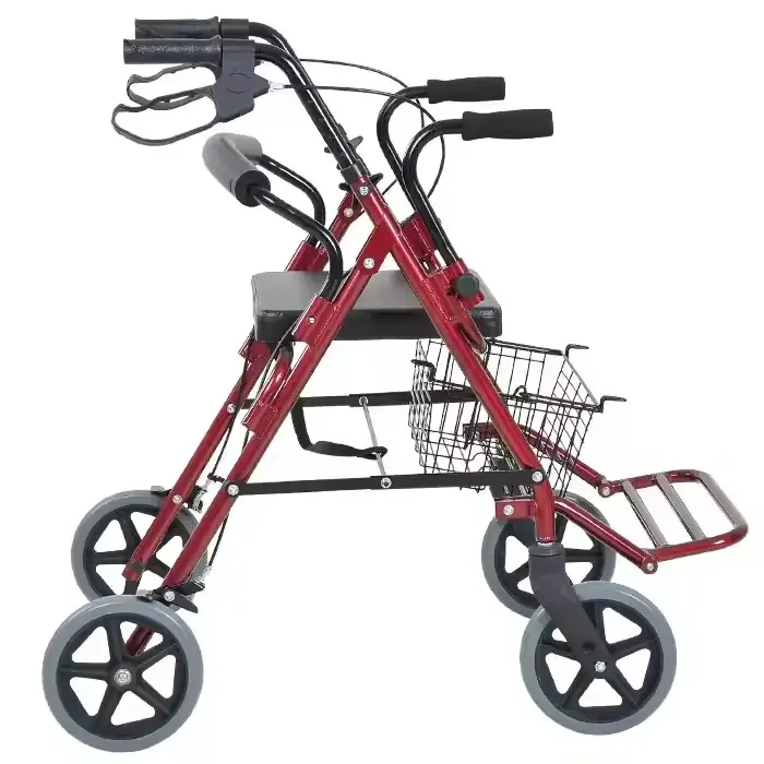Elderly Push-Enabled Shopping Cart Seniors' Walker Rollator with Practical Features Foldable with Seat