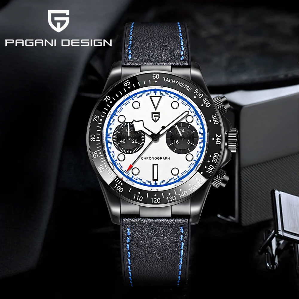 2026 Pagani design watches men's quartz watch VK64 rubber strap Sapphire glass waterproof men's sports chronograph reloj hombre