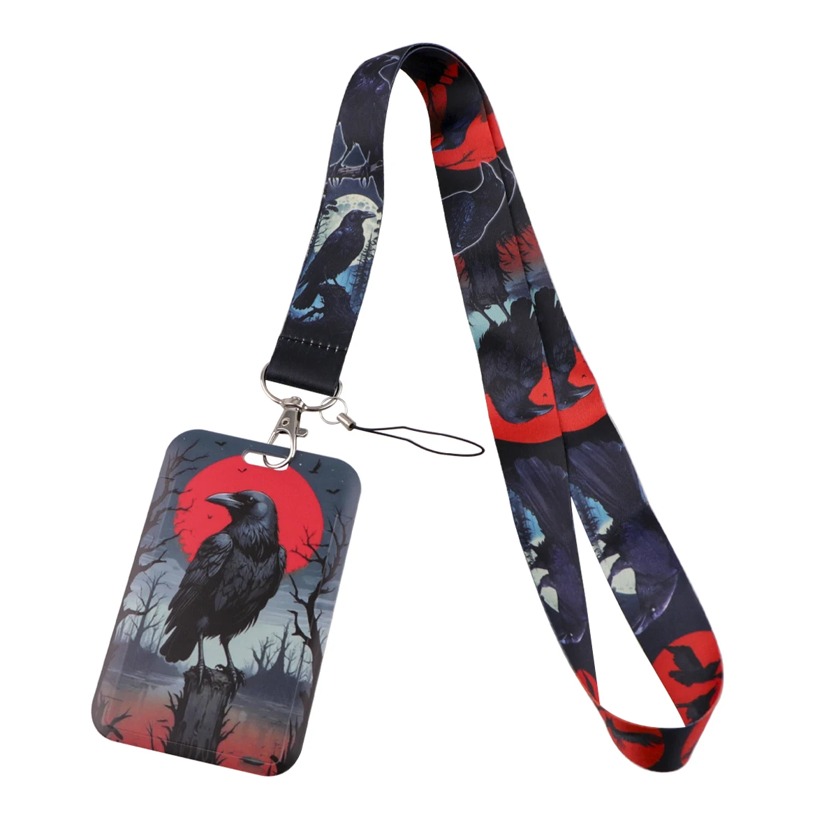 Crow Neck Strap Card Bus ID Holders Lanyards Keychain Halloween Badge Holder Hang Rope Lariat Lanyard Mobile Phone Accessories