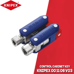 KNIPEX 00 11 06 V03 Control Cabinet Key 62 mm DoubleJoint Four Different Zinc Die-cast Key Profiles knipex Hand Tool Parts