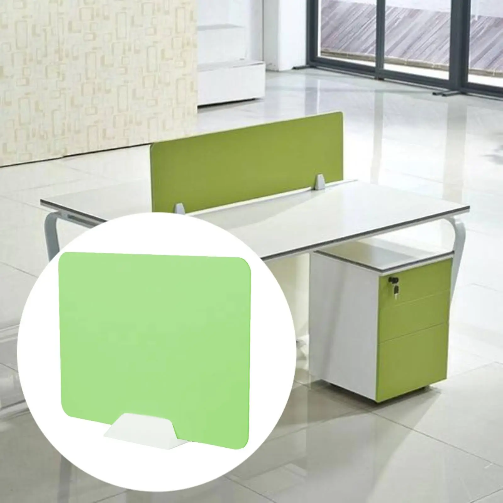 Desktop Partition Board Separate Board Desk Divider Sturdy Clip on, Green Table Screen, Versatile for Student Library Home