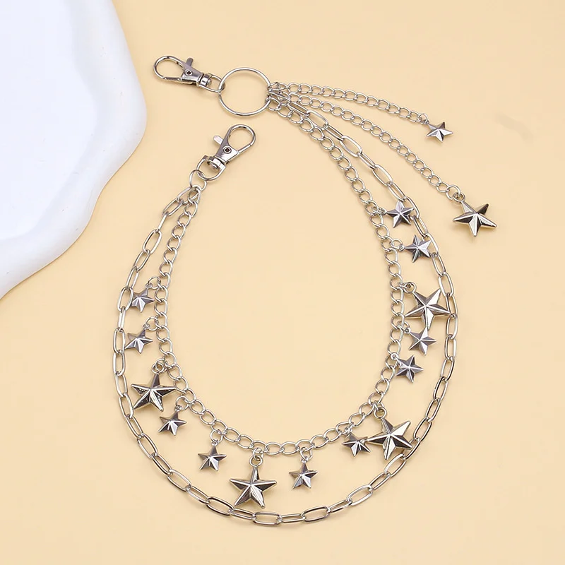 Punk Rock Metal Pants Waist Chain Men Women Key Chain Big Ring Wallet Keychain Jeans Unisex Hip-hop Jewelry Gift