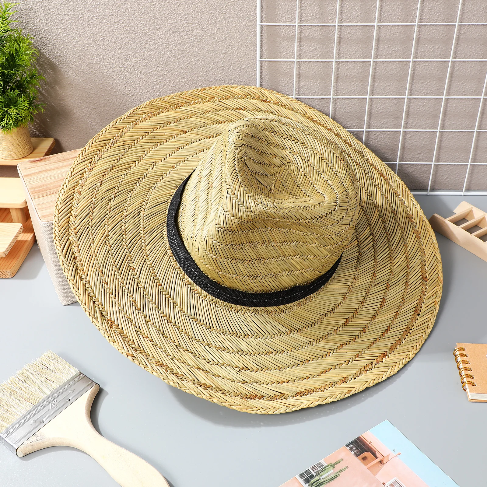 

Wide Brim Sun Hat Men Beach Portable Summer Casual Hats L 58-60cm Outdoor Travel Hiking Camping Garden Shopping Sun Protection
