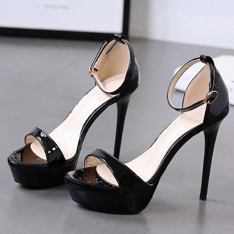 2024 Summer Women 12cm High Heels 3cm Platform Sandals Lady Strappy Sandles Nightclub Prom Fetish Drag Queen Leisure Shoes