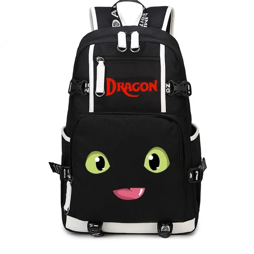 Imagen 2 del producto Mochila de dragón sin dientes, bolsa de lona luminosa, ideal para viajar