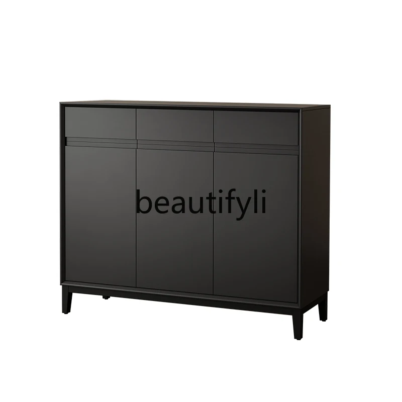 

Italian minimalist, simple indoor entry large-capacity storage black shoe cabinet