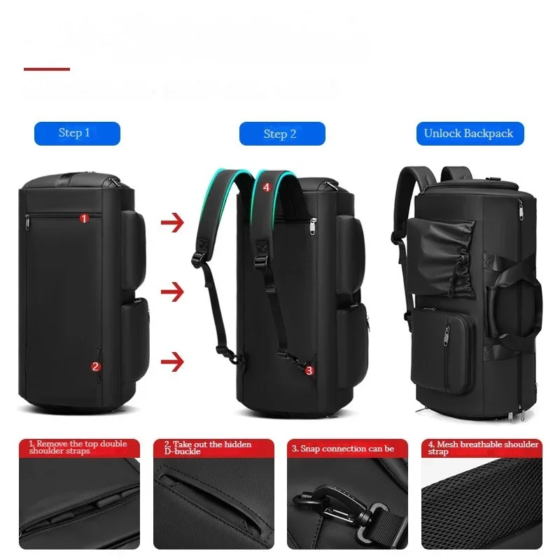 Suit Bag Large Capacity Travel Luggage Bag Formal Suit Folding Organiser Dry Wet Storage Bag with Separate Compartments