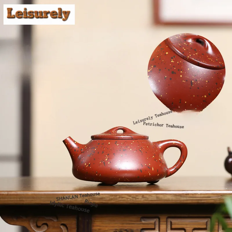 

430ml Yixing Purple Clay Teapots Handmade Stone Scoop Pot Raw Ore Dragon's Blood Sand Mud Tea Infuser Kettle Zisha Tea Set Cha