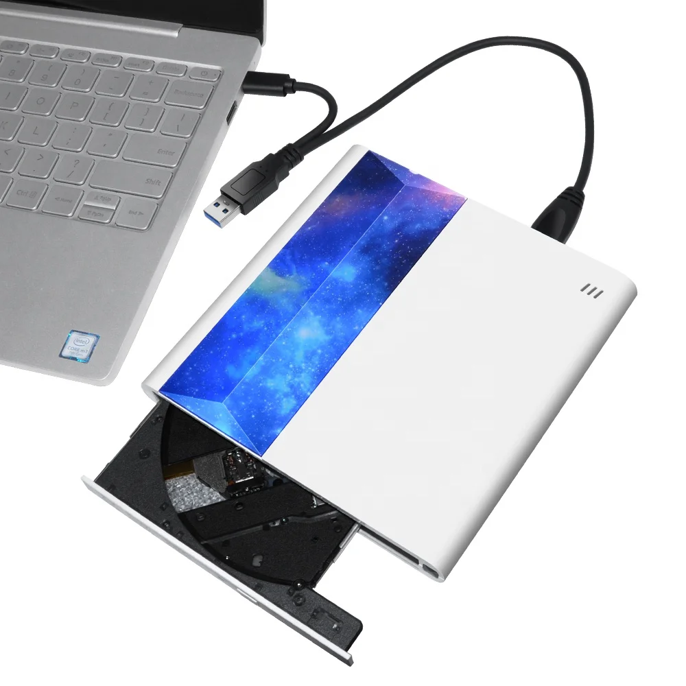 2 in 1 HD portable usb lightscribe dvd burner external dvd player For Macbook laptop and support TV