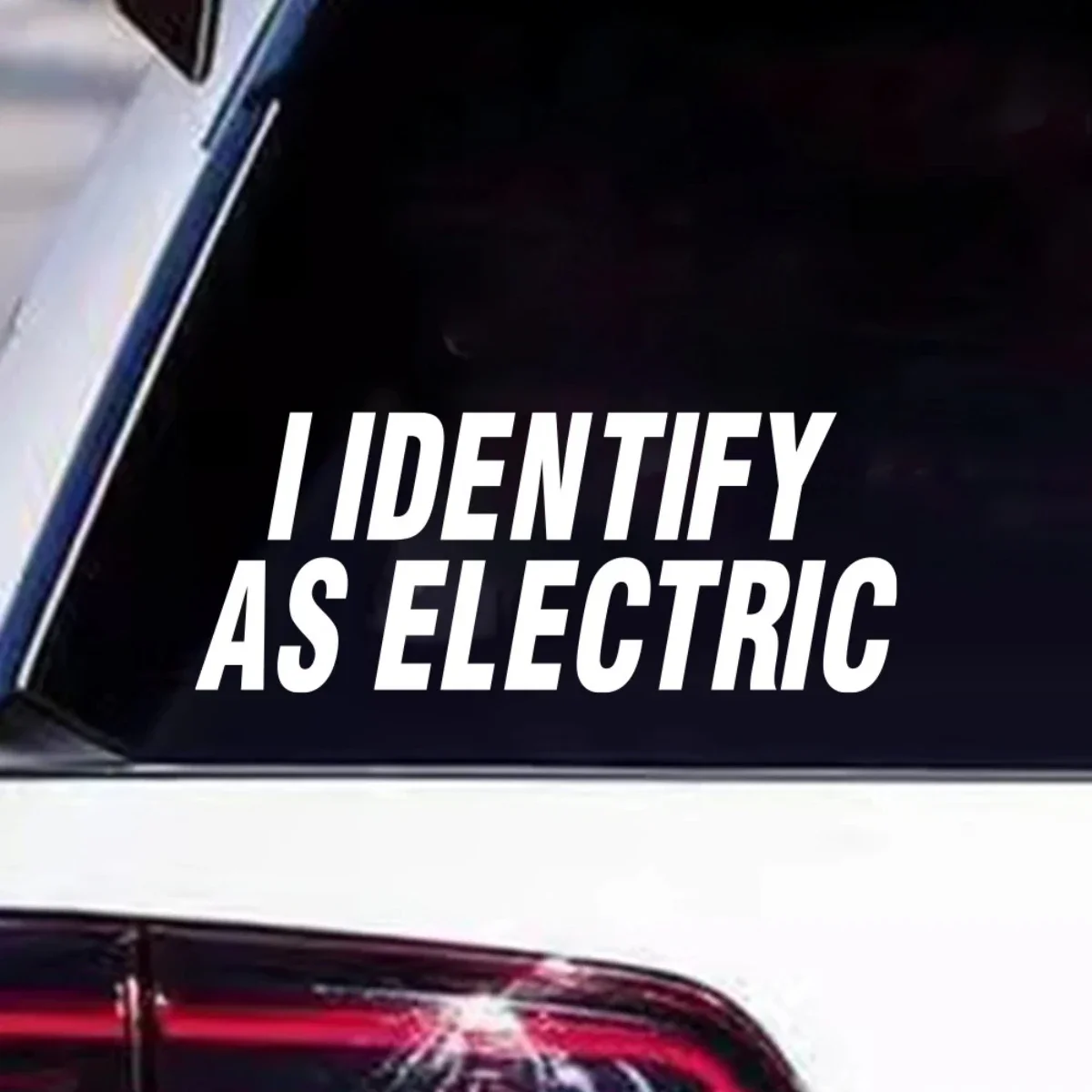 I Identify As Electric Waterproof Vinyl Sticker Funny Decal for Car Bumper Window Electric Scooter Motorcycle Tank Fairing Decor