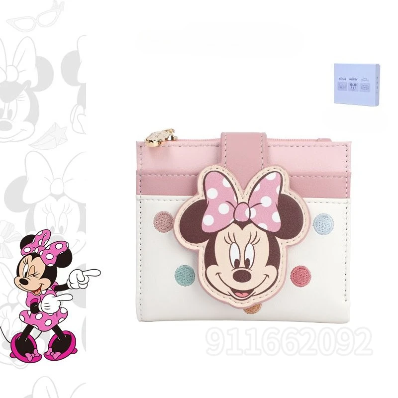 ديزني ميكي جديد المرأة محفظة نسائية للعملات المعدنية ثلاثية الأبعاد الكرتون موضة محفظة نسائية للعملات المعدنية فتحات بطاقة متعددة حامل بطاقة الموضة الفاخرة جودة عالية #2