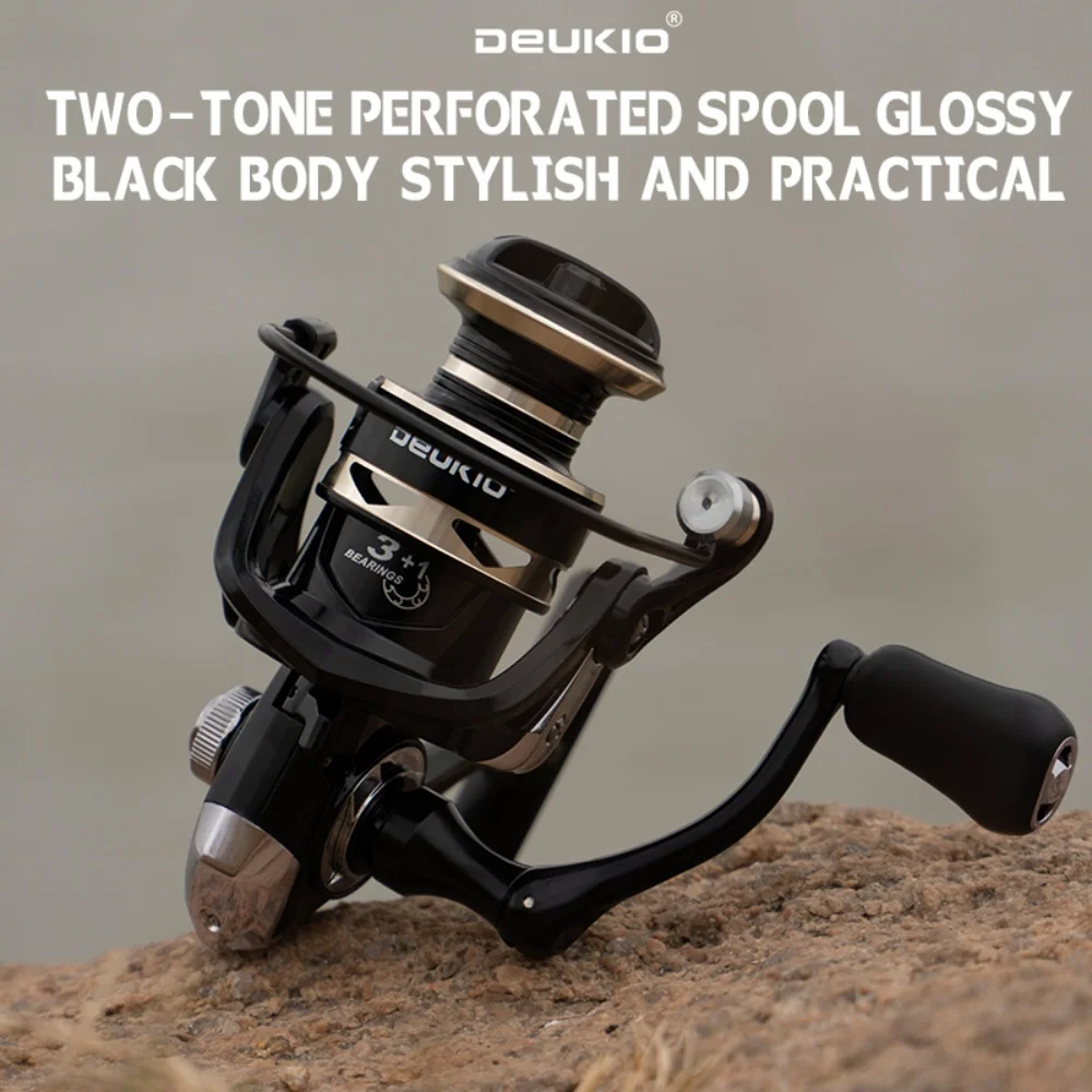 5.2:1 Gear Ratio High Strength Nylon Spinning Reel 4-10kg Adjustable Drag Clicking Sound Long Cast Anchor Lure Fishing 2000-7000