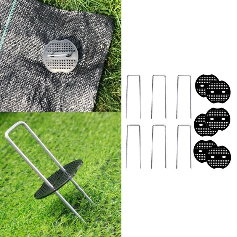 

Ground Anchors Pegs Landscaping Staple Outdoor Ground Hook for Garden Fleece Control Fabric and Tent Use D2RD