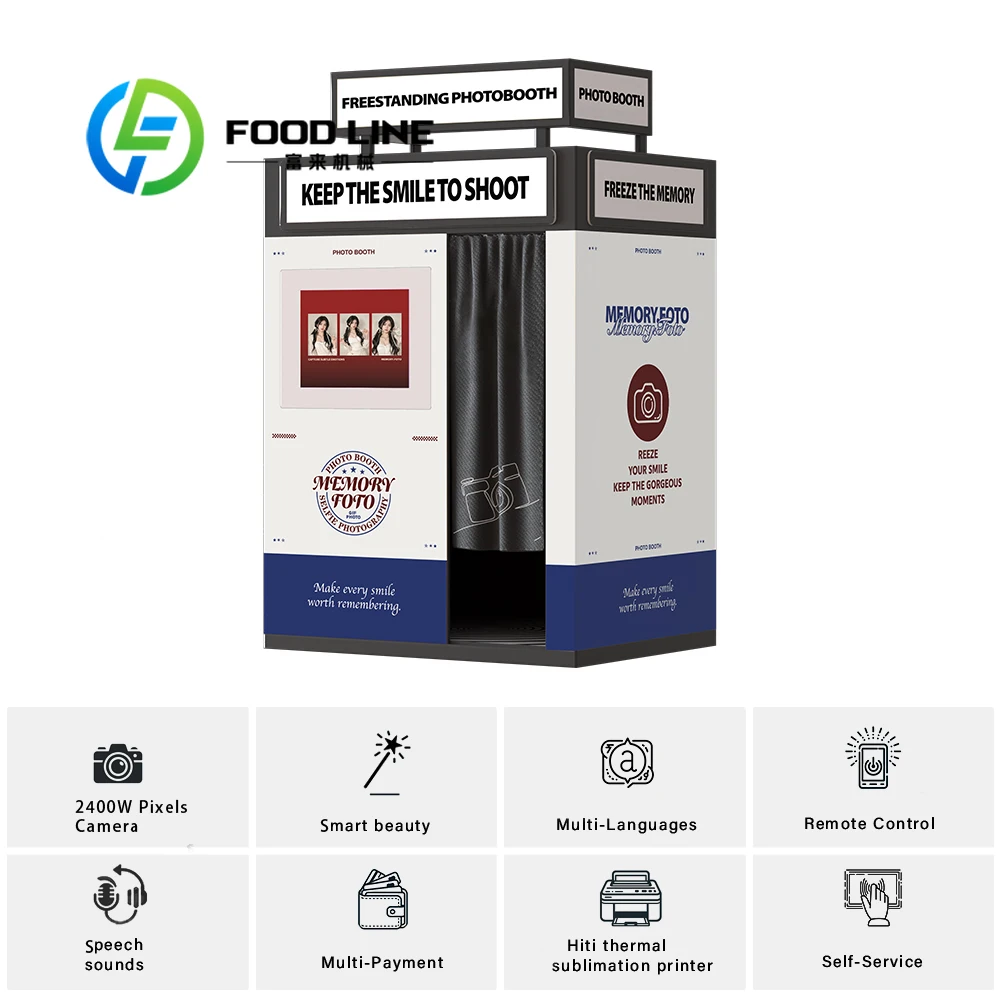 

customize High Capacity Automatic Photo Booth Self Service Large Group Instant Print for Events Business