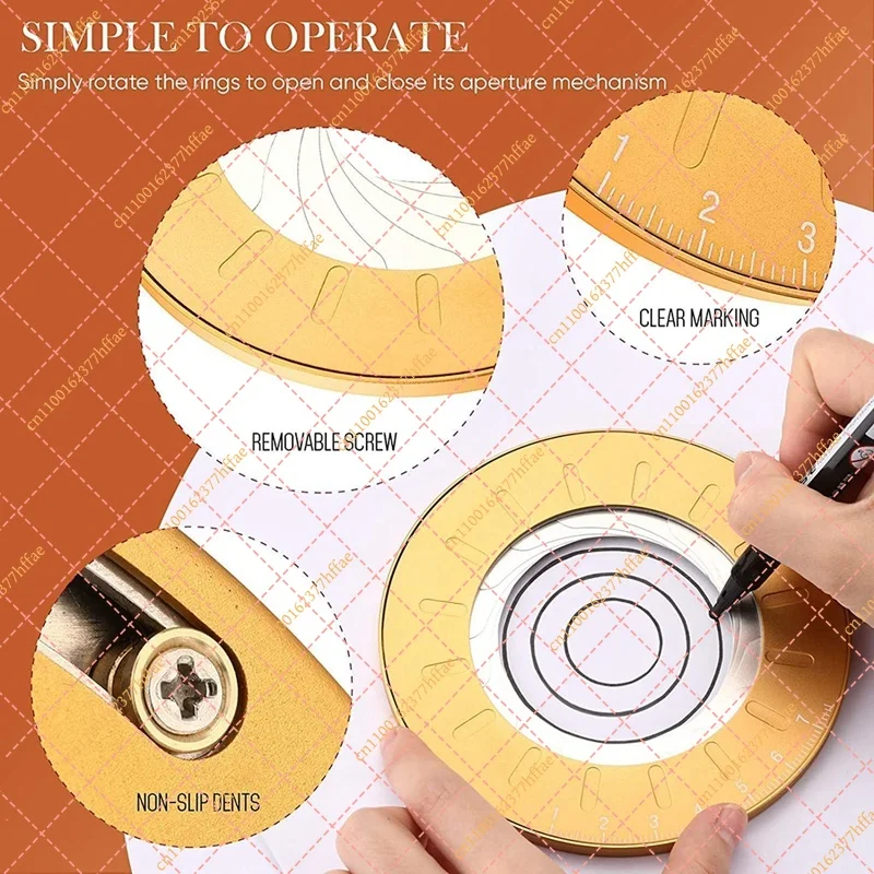 Adjustable Circle Drawing Ruler, Professional Geometry Compass & Measuring Tool Kit (1Pc)