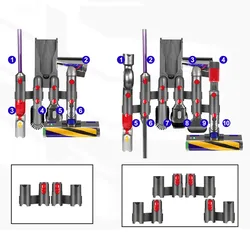 2pcs Vacuum Cleaner Storage Rack For Dyson V7 V8 V10 V11 V12 V15 Outsize Cleaner Attachments Rush Head Nozzle Placement Holders