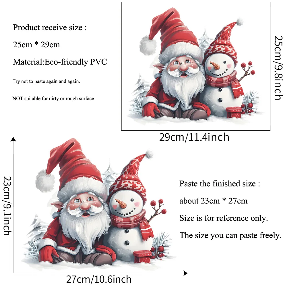 Santa Claus Snowman Christmas Wall Sticker Toilet Decoration Mural New Year Living Room Festival Home Decor Self-adhesive Decals