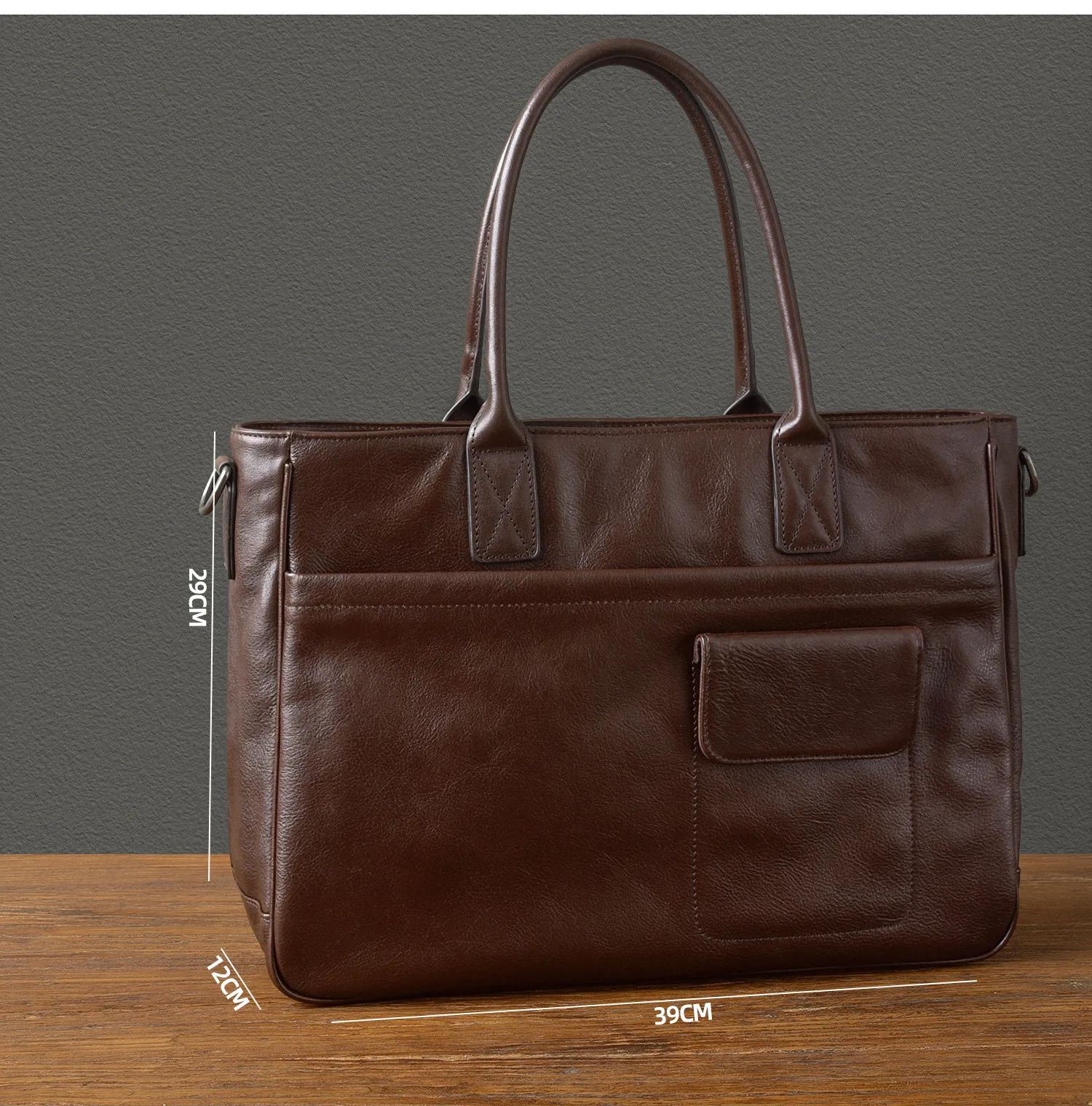 PNDME Vintage hochwertige Herren-Aktentasche aus Rindsleder der ersten Schicht, Business-Luxus-Handtasche aus echtem Leder, Messenger-Tasche – Detail 2