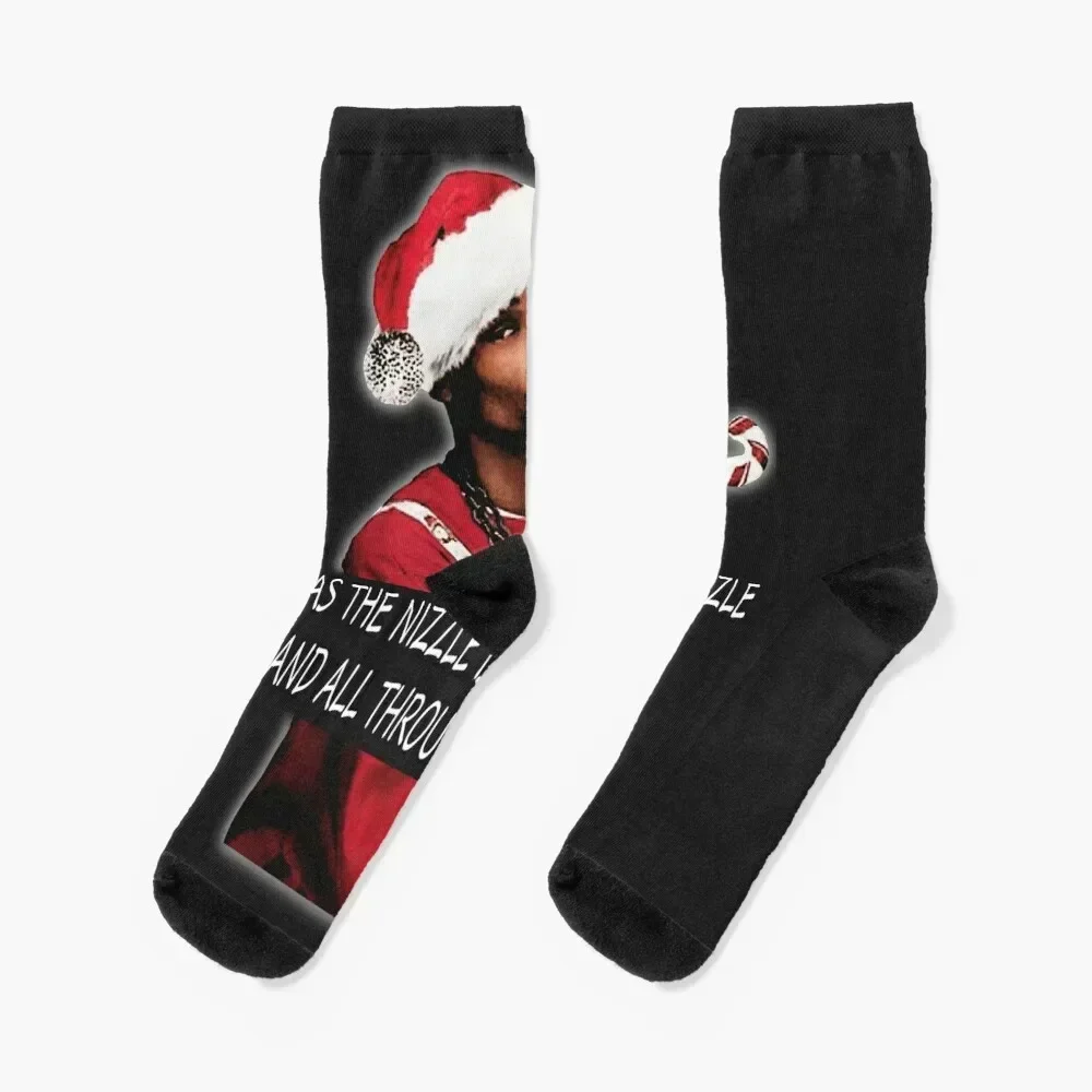 

Twas the nizzle before chrismizzle and all through the hizzle.. Socks fashionable Novelties Sports golf Mens Socks Women's