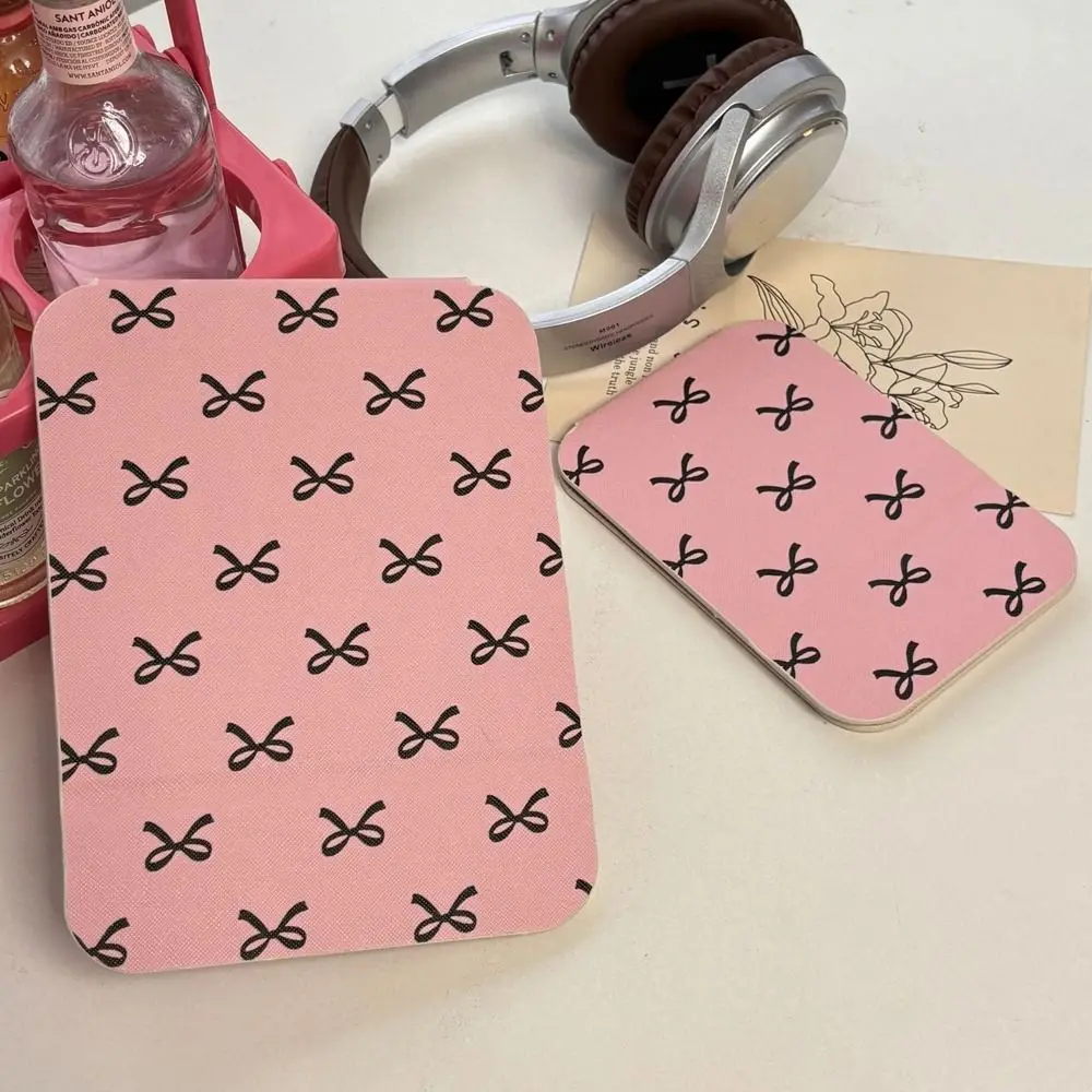 Espelho de mesa de couro do plutônio espelho cosmético compacto rosa arco dobrável espelho de maquiagem fácil de transportar espelho de maquiagem de bolso delicado