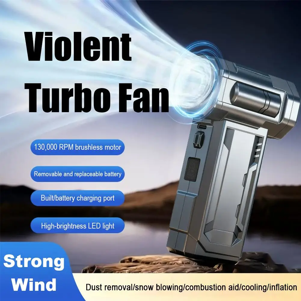 X7 Fan 130000 RPM Brushless Motor Powerful Violent Blower 60M/S Adjustable Compressed Air Duster Car Dust Removal