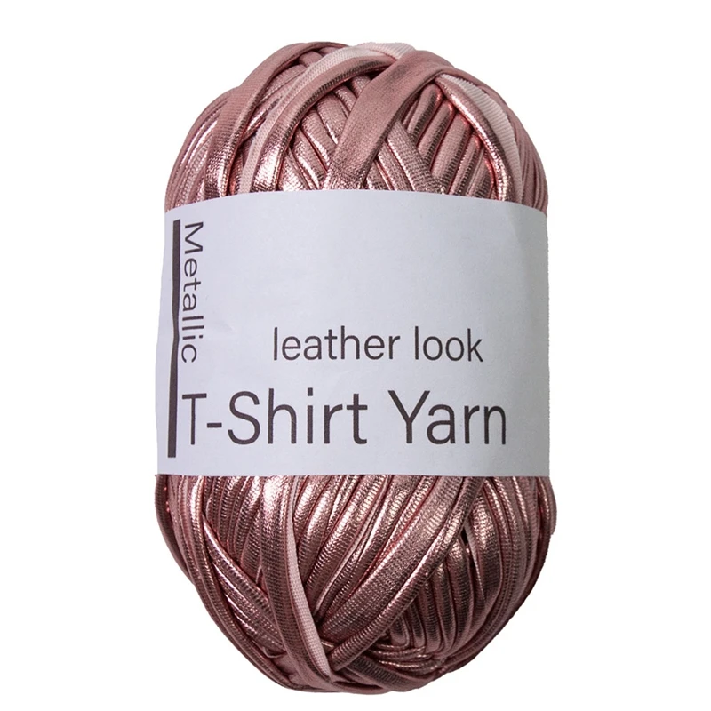 6 Roll Metallic Cloth Fabric Yarn For DIY Bag Shoes Knitting&Crocheting Flat Imitation Leather Shiny T-Shirt Yarn Thread