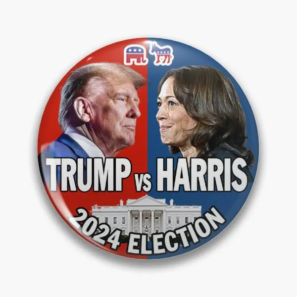 2024 Presidential Election Trump Harris  Soft Button Pin Lover Creative Clothes Brooch Cartoon Collar Jewelry Hat Fashion Metal