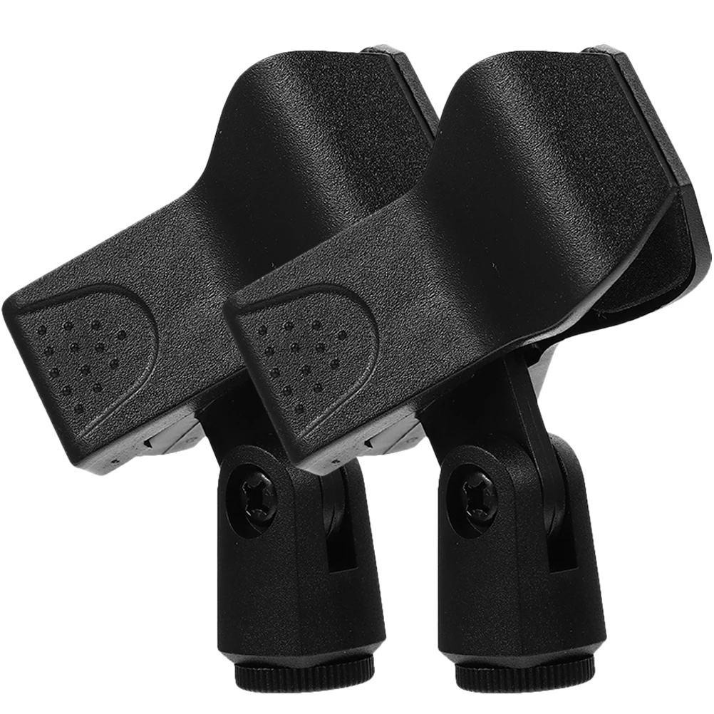

2 Pcs Accessories Microphone Clip Brackets Plastic Adjustable Angle Home Holder