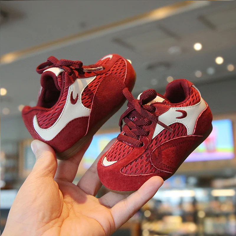 2025 Autumn Boys Girls Baby Children's Sneaker Mesh Low-top Non-slip Running Shoes Toddler All-match Breathable Walking Shoes