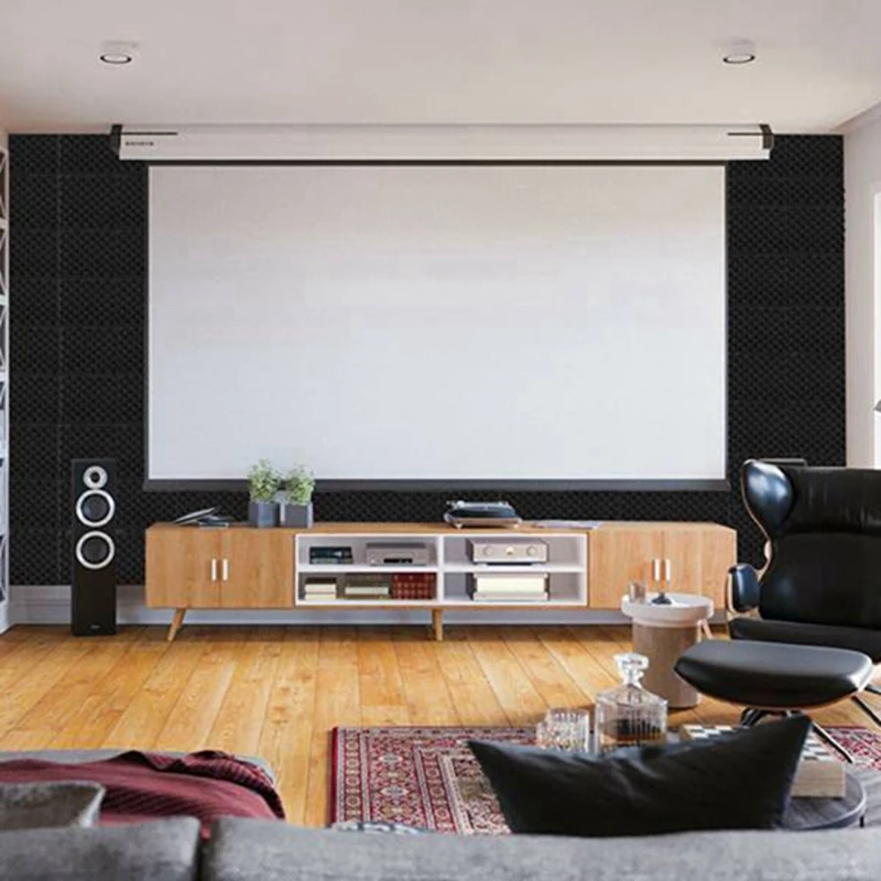 24 Pcs Acoustic Foam Panels Fireproof Soundproofing Treatment Wall Panel,Noise Cancelling Foam For Recording,Offices,Etc