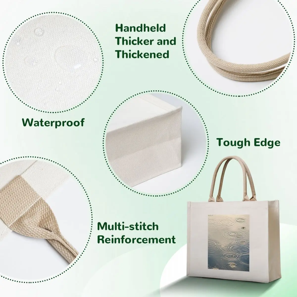 rain lake Tote Bag custom canvas bag supermarket folding bag tote screen Big women