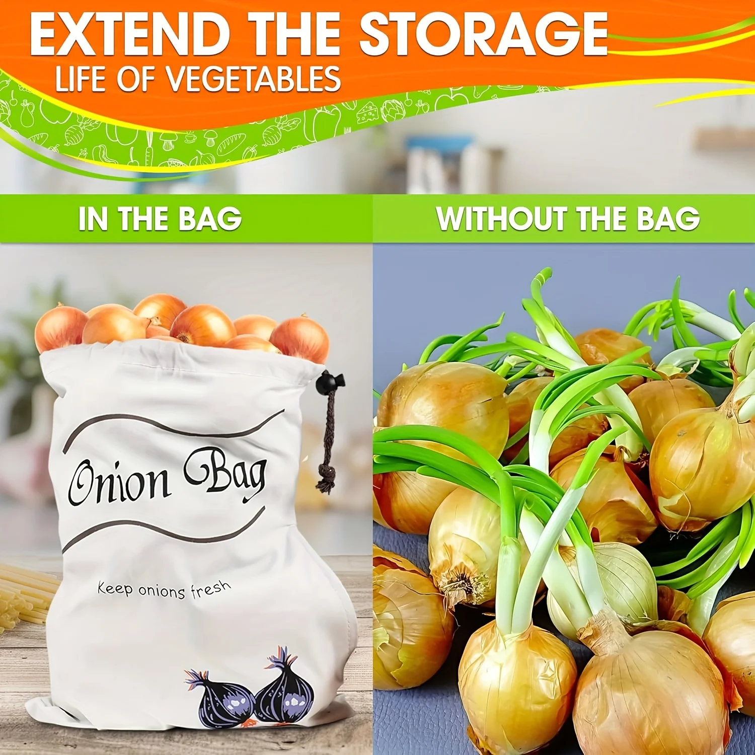 再利用可能な野菜保存袋 2 個 食品に安全なキャンバス製 巾 - Food Storage Roots のレビューと価格