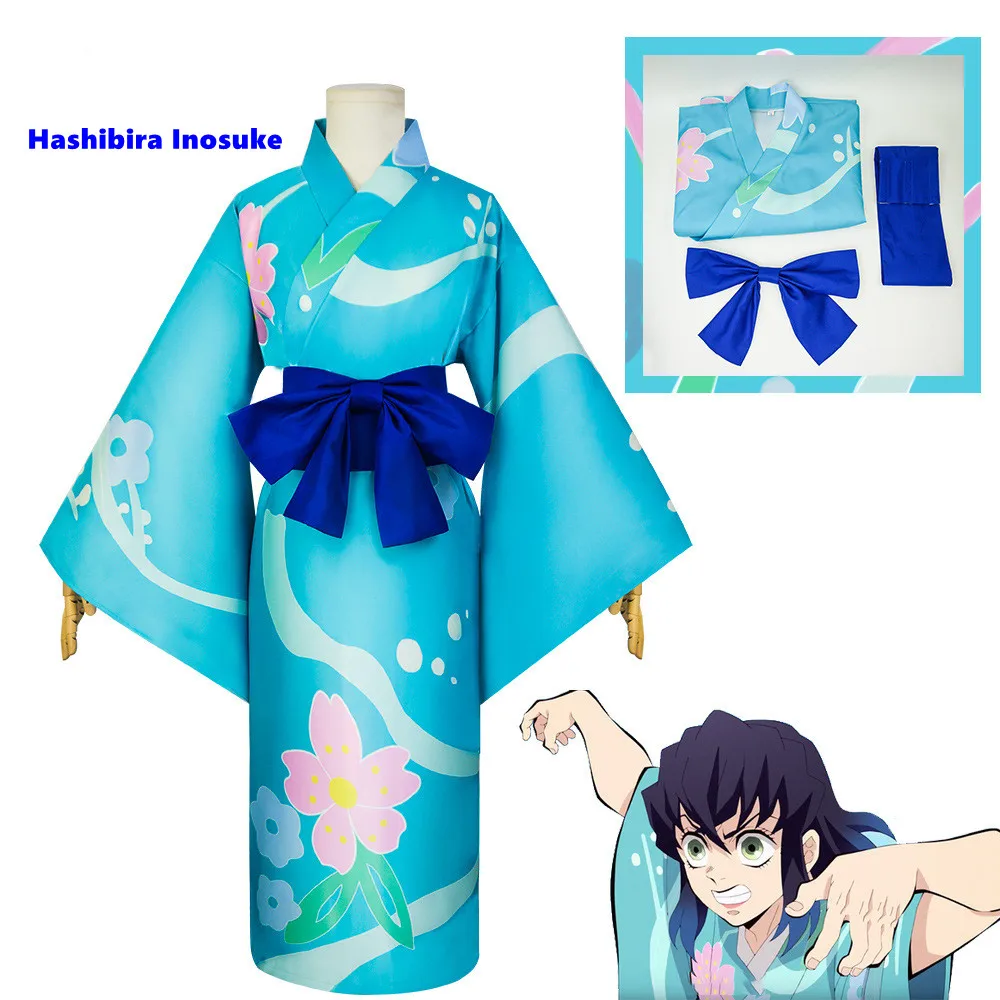 

new Hashibira Inosuke Cosplay Costume Kimono Dress Outfits Halloween Carnival Suit Kimetsu no Yaiba