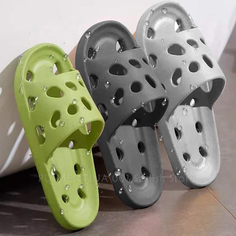 NEW Quick-Drying Slippers For Men Bathroom Non-Slip Slides Man Flip Flops Beach Sandals Women Slippers Indoor Shoes Male Slipper