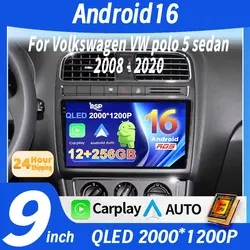 Android 16 Carplay Car Radio For Volkswagen VW Polo Sedan 2008 2009 2010 2011 2012 2013 2014 2015 Multimedia Player Stereo GPS