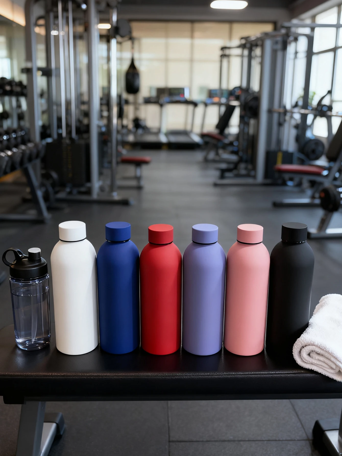 كوب قهوة لاتيه صغير الفم بلون سعة 500 مل، أدوات شرب لجميع المواسم، زجاجة مياه معزولة بالفراغ #2