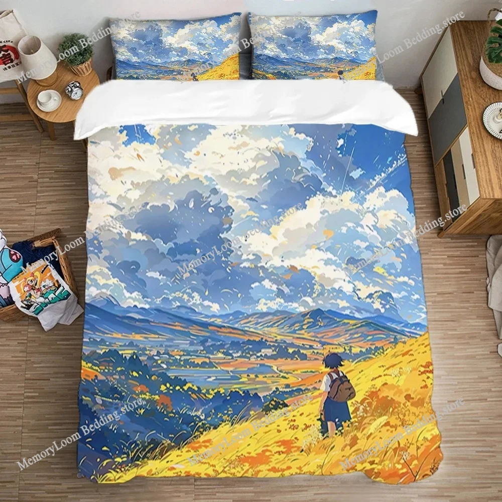 

Duvet Cover Set Clouds Bed Linen Sets Art Fashion Single Double Large Size Bedding Decorations Pillowcase Comforter Quilt Queen
