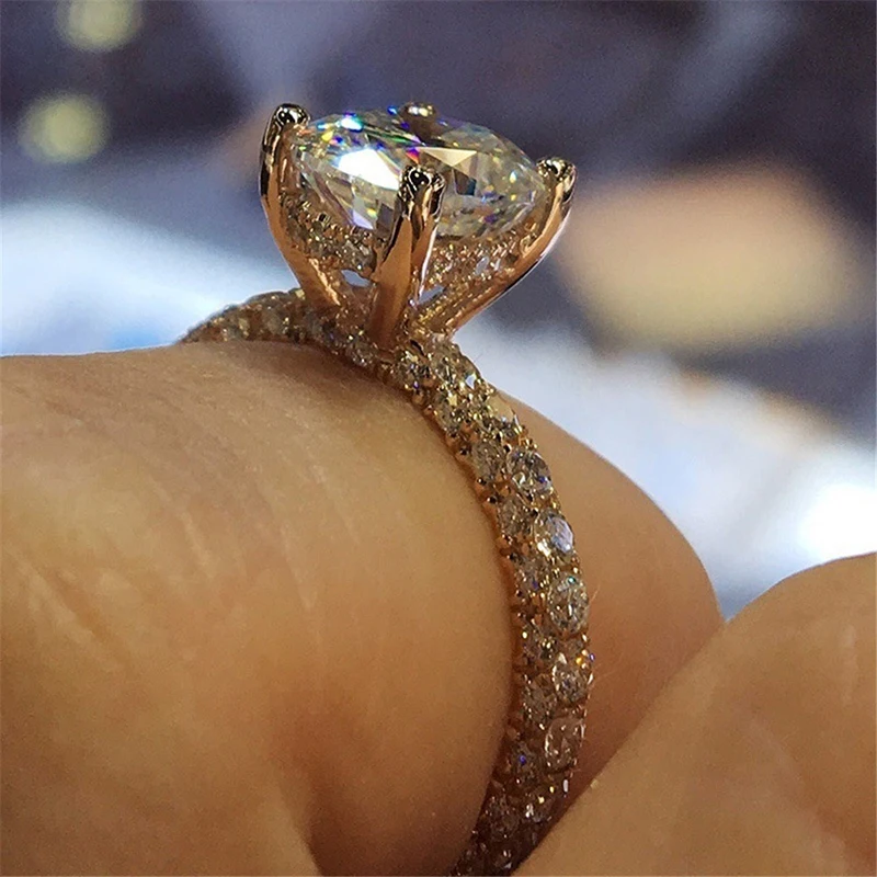 Exquisite Fashion Silver Color Engagement Rings for Women Trendy White Zircon Crystal Ring Anniversary Bridal Wedding Jewelry
