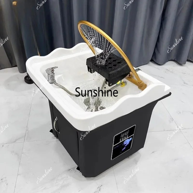 YHead Spa Shampoo Chair Hair Salon Hot Sale Portable Shampoo Basin Salon Furniture Hair Styling Backwash Black Plastic Wash hair