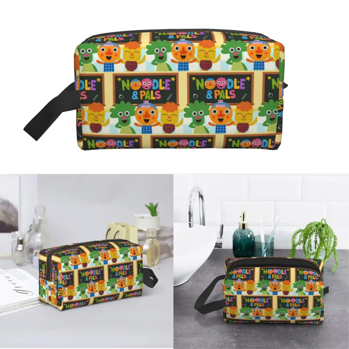 Noodle And Pals Micro Super Simple Cool Makeup Bag Cosmetic Organizer Storage Dopp Kit Toiletry Cosmetic Bag for Women Beauty