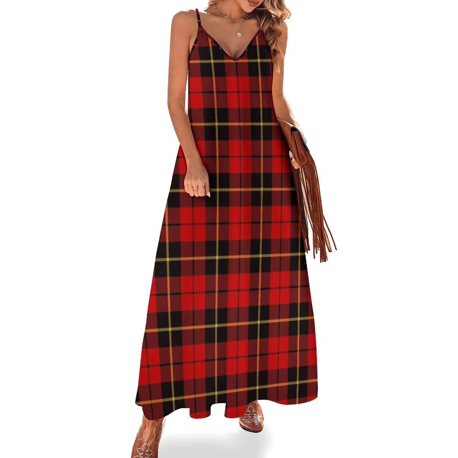 Clan Wallace Tartan Sleeveless Dress party dresses women prom dress