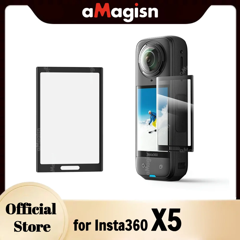 aMagisn HD Clear Tempered Glass for Insta360 X5 , Explosion-Proof , Sensitive Touch Screen Protector Insta 360 X5 Accessories