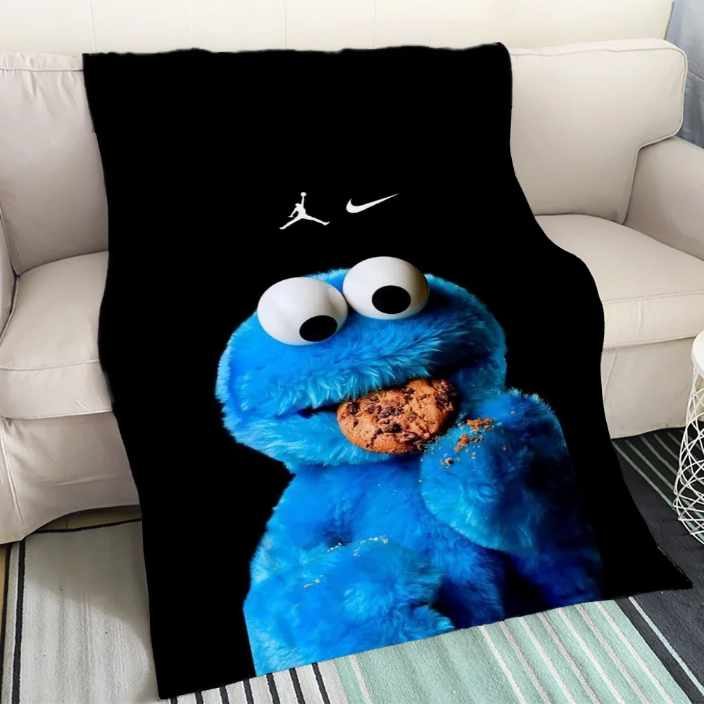 Decorative Blanket Throw Cookie Monster Bed Blankets & Throws Fluffy Soft Blankets Sofa Decoration Character Blanket for Sofas