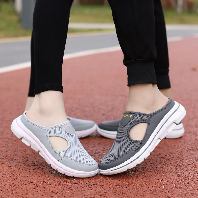 Women Walking Men Fitness Mesh Slip-On Light Loafers Summer Sports Shoes Outdoor Flats Breathable Running Sneakers Size 35-48