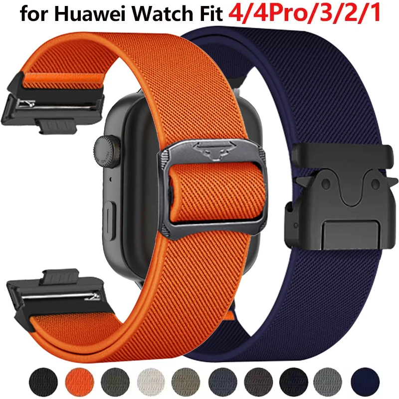 【セール中】2025年新型ナイロンループストラップ Huawei Watch Fit 4 Pro 3対応 伸縮性織りブレスレットアクセサリー Huawei Fit4 Fit3 Fit4Pro ウォッチバンド