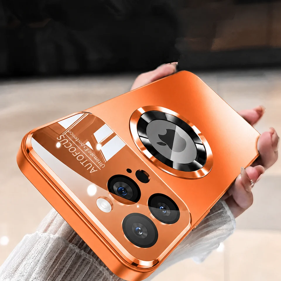 Nueva funda magnética de carga inalámbrica de metal titanio de lujo para iPhone 17 Air 16 13 12 11 Pro Max 15 14 Plus con cubierta de cámara de vidrio 2
